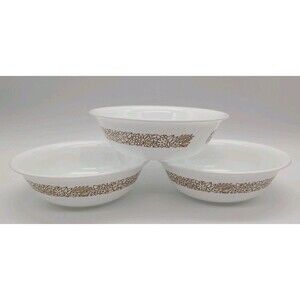 3 Corelle Woodland Brown Coupe Cereal Bowls Vintage By Corning